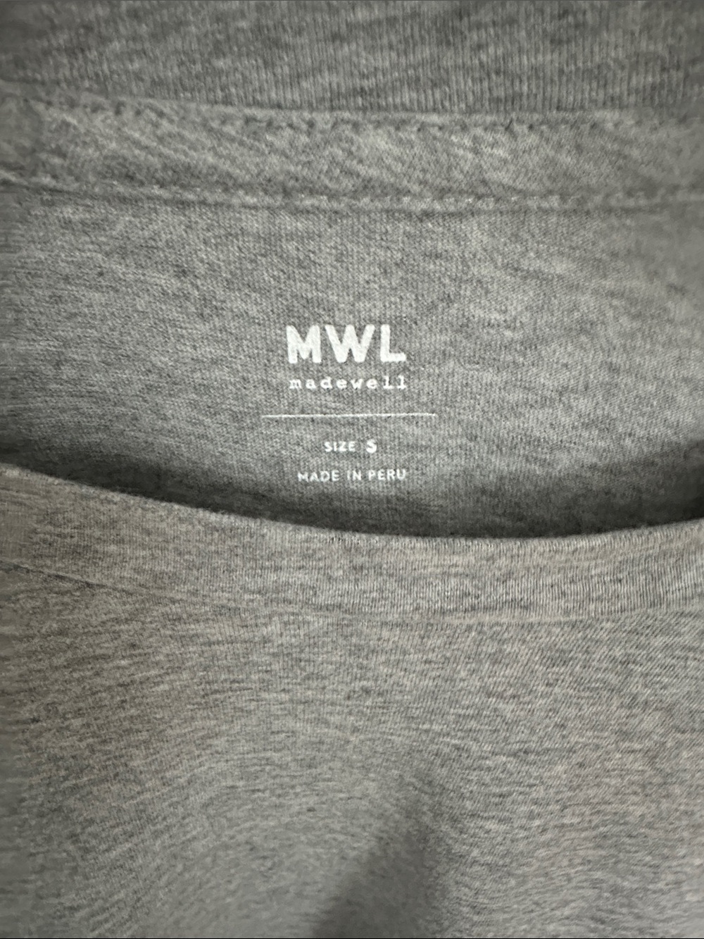 Madewell Gray Layered Cutout Crop Tee - Picture 2 of 6